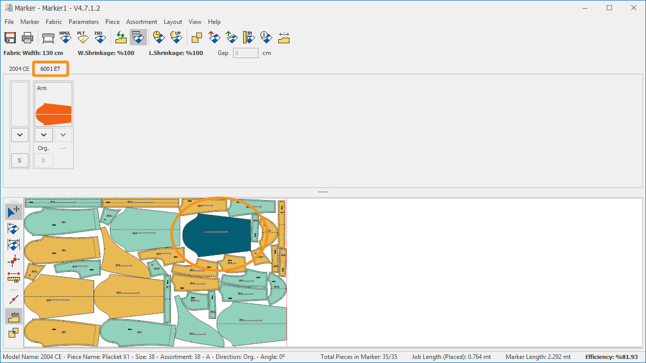 DesignCad Yardım - Marker Operations - Add/Update/Delete Pieces