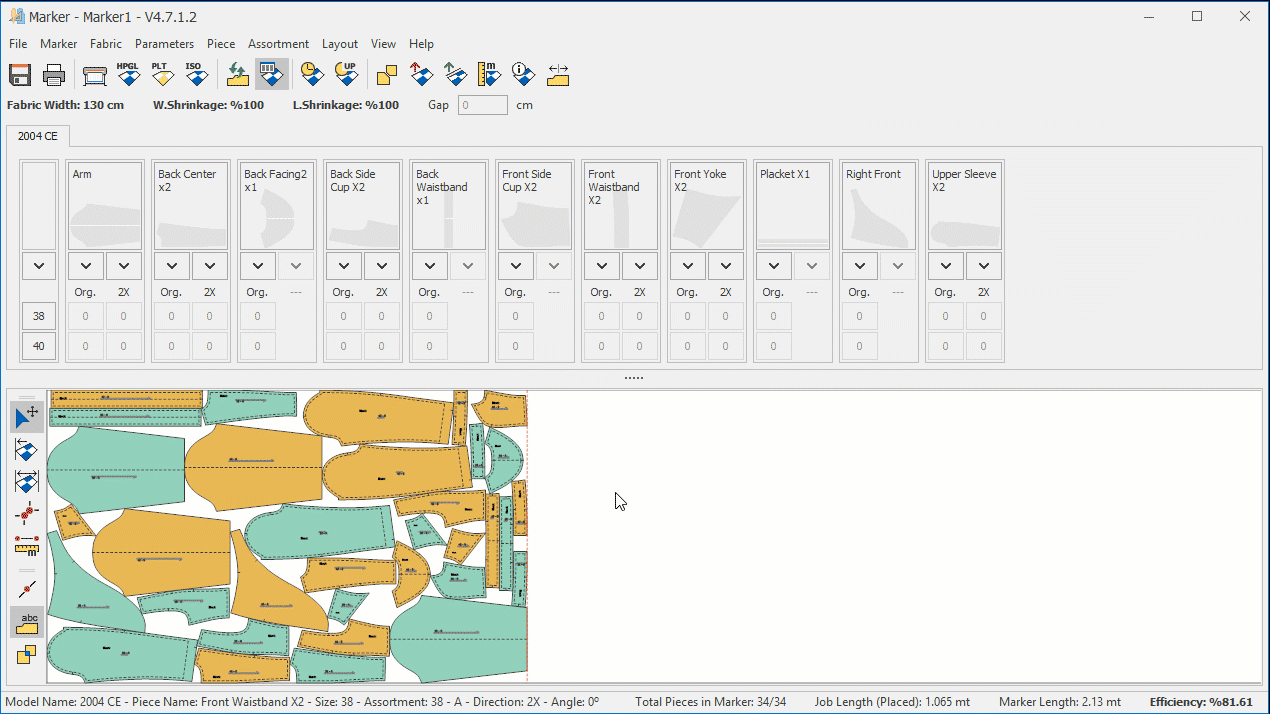 DesignCad Yardım - Marker Operations - Add/Update/Delete Pieces