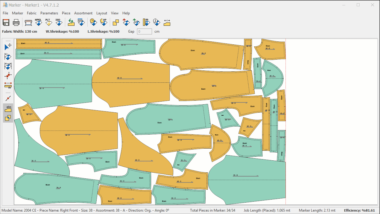 DesignCad Yardım - Marker Operations - Add/Update/Delete Pieces